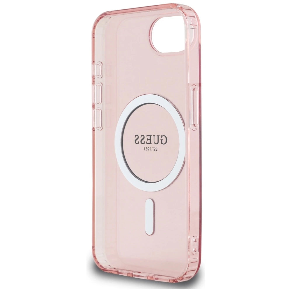 Guess IML Glitter Circle MagSafe case for iPhone 16e - pink_6