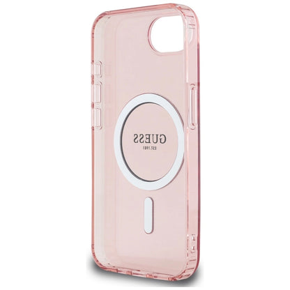 Guess IML Glitter Circle MagSafe case for iPhone 16e - pink_6