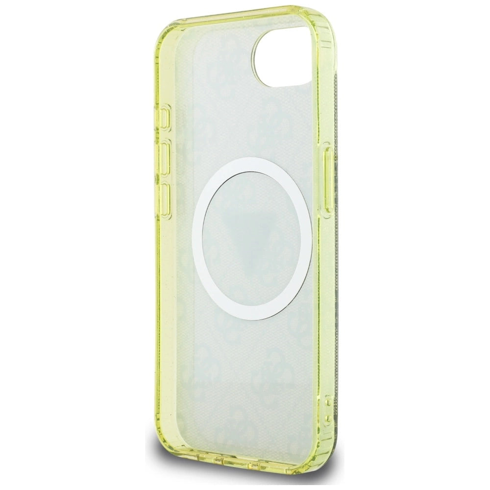 Guess IML Metal Glitter 4G Circle Triangle MagSafe case for iPhone 16e - brown_6