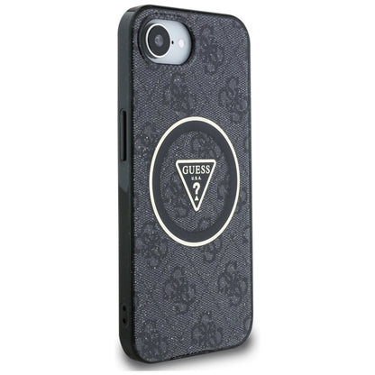Guess IML Metal Glitter 4G Circle Triangle MagSafe Case for iPhone 16e - Black_3