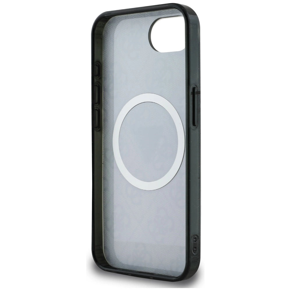 Guess IML Metal Glitter 4G Circle Triangle MagSafe Case for iPhone 16e - Black_6