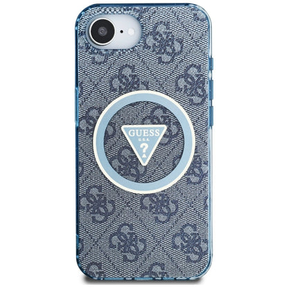 Guess IML Metal Glitter 4G Circle Triangle MagSafe Case for iPhone 16e - Blue_2