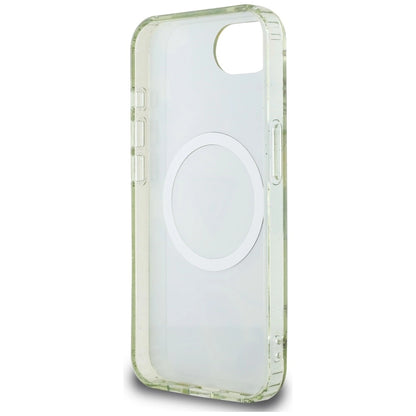 Guess IML Metal Glitter Flowers Triangle MagSafe iPhone 16e Case - Green_6