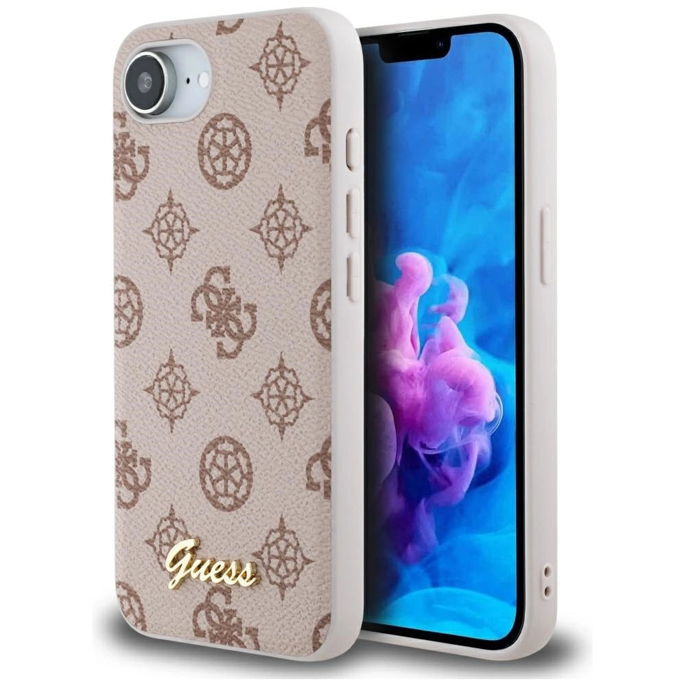 Guess Peony Script Logo MagSafe iPhone 16e Case - Brown_0