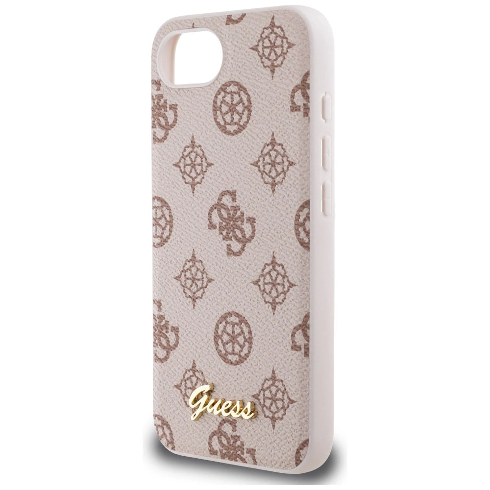 Guess Peony Script Logo MagSafe iPhone 16e Case - Brown_5