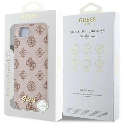 Guess Peony Script Logo MagSafe iPhone 16e Case - Brown_7
