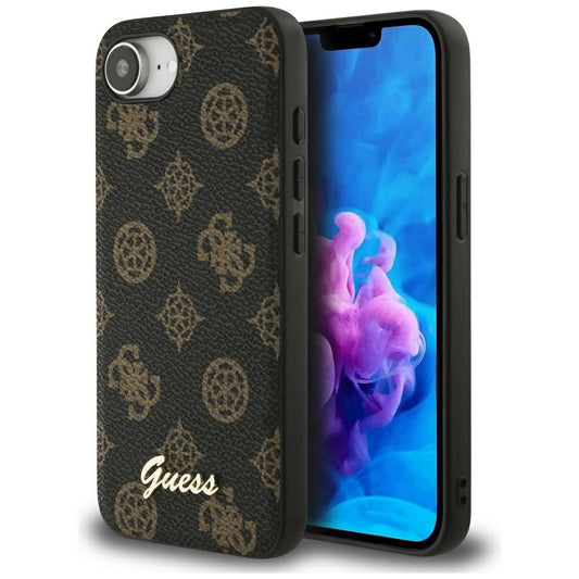 Guess Peony Script Logo MagSafe iPhone 16e Case Black_0