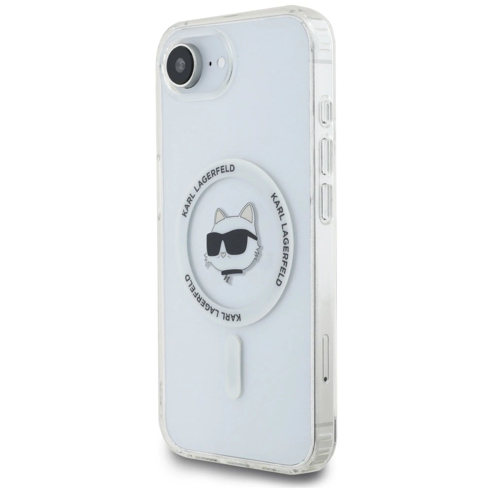 Karl Lagerfeld IML Metal Choupette Head MagSafe iPhone 16e Case - White_1