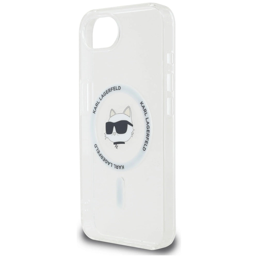 Karl Lagerfeld IML Metal Choupette Head MagSafe iPhone 16e Case - White_5