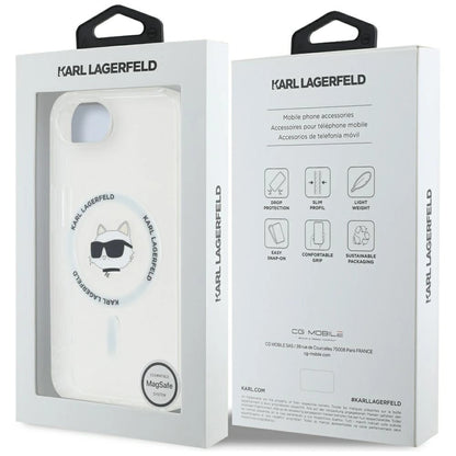 Karl Lagerfeld IML Metal Choupette Head MagSafe iPhone 16e Case - White_7