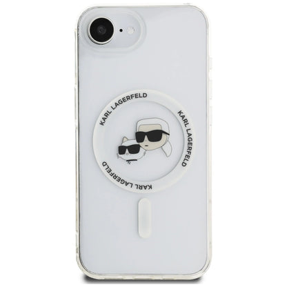 Karl Lagerfeld IML Metal Karl &amp; Choupette Heads MagSafe iPhone 16e Case - White_2
