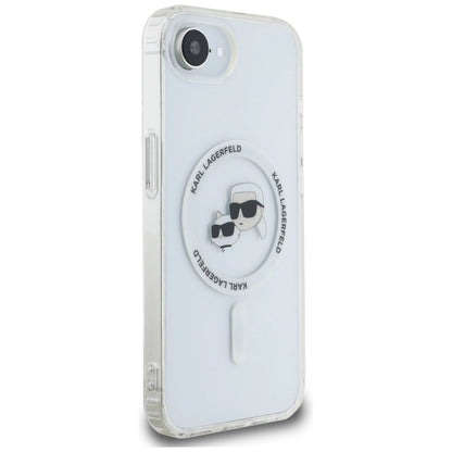 Karl Lagerfeld IML Metal Karl &amp; Choupette Heads MagSafe iPhone 16e Case - White_3