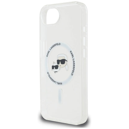 Karl Lagerfeld IML Metal Karl &amp; Choupette Heads MagSafe iPhone 16e Case - White_5