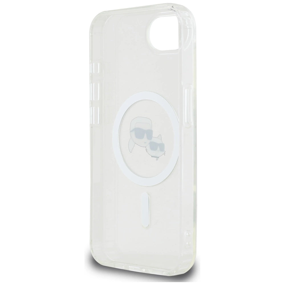 Karl Lagerfeld IML Metal Karl &amp; Choupette Heads MagSafe iPhone 16e Case - White_6