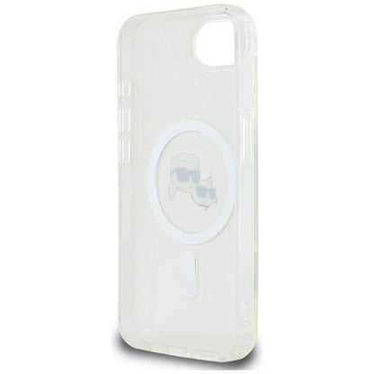 Karl Lagerfeld IML Metal Karl &amp; Choupette Heads MagSafe iPhone 16e Case - White_6