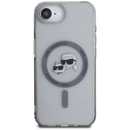 Karl Lagerfeld IML Metal Karl &amp; Choupette Heads MagSafe iPhone 16e Case - Black_2