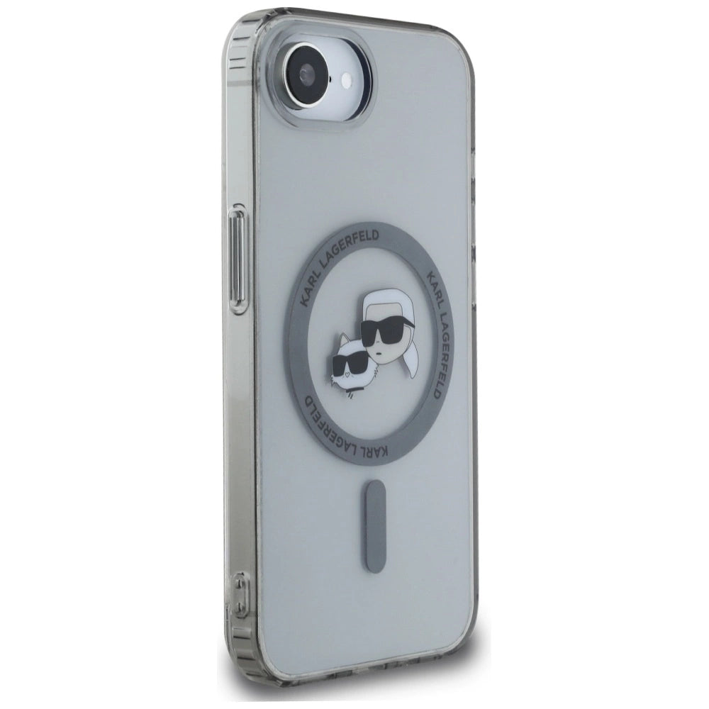 Karl Lagerfeld IML Metal Karl &amp; Choupette Heads MagSafe iPhone 16e Case - Black_3