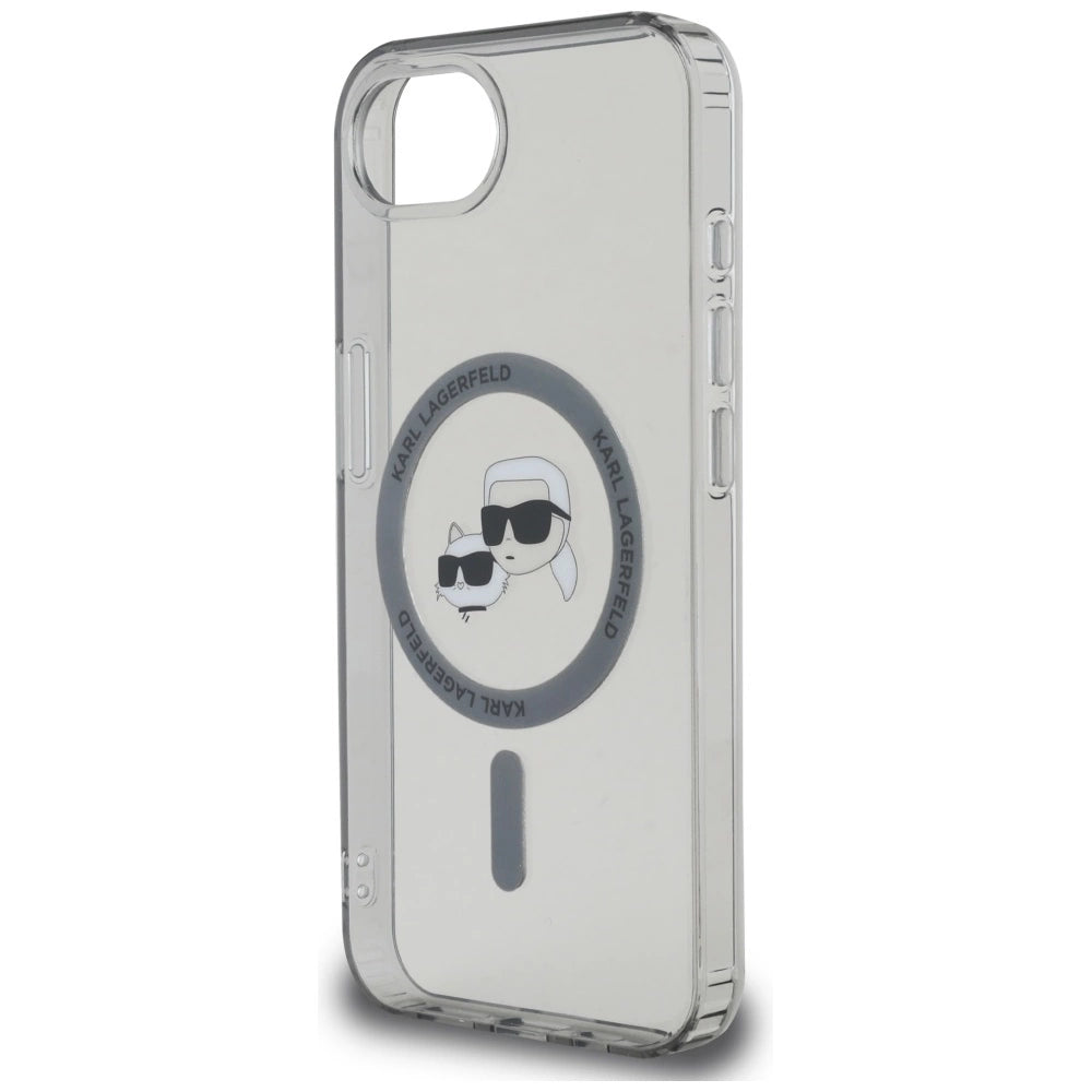 Karl Lagerfeld IML Metal Karl &amp; Choupette Heads MagSafe iPhone 16e Case - Black_5