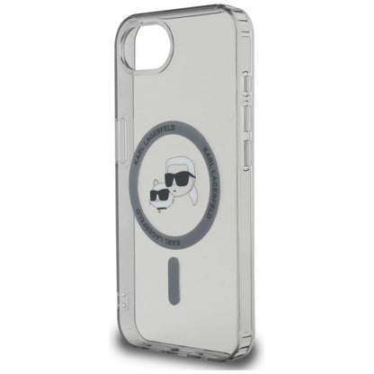 Karl Lagerfeld IML Metal Karl &amp; Choupette Heads MagSafe iPhone 16e Case - Black_5