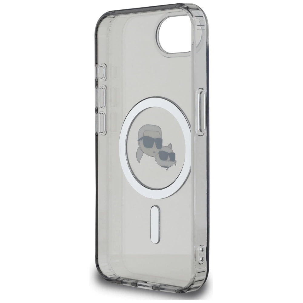 Karl Lagerfeld IML Metal Karl &amp; Choupette Heads MagSafe iPhone 16e Case - Black_6