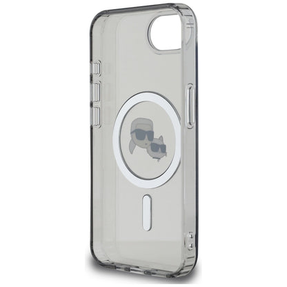 Karl Lagerfeld IML Metal Karl &amp; Choupette Heads MagSafe iPhone 16e Case - Black_6