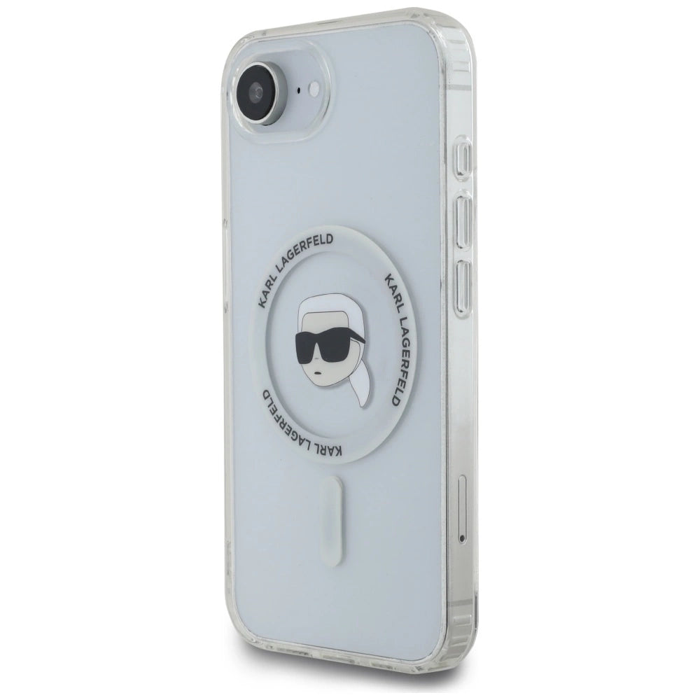 Karl Lagerfeld IML Metal Karl Head MagSafe Case for iPhone 16e White_1