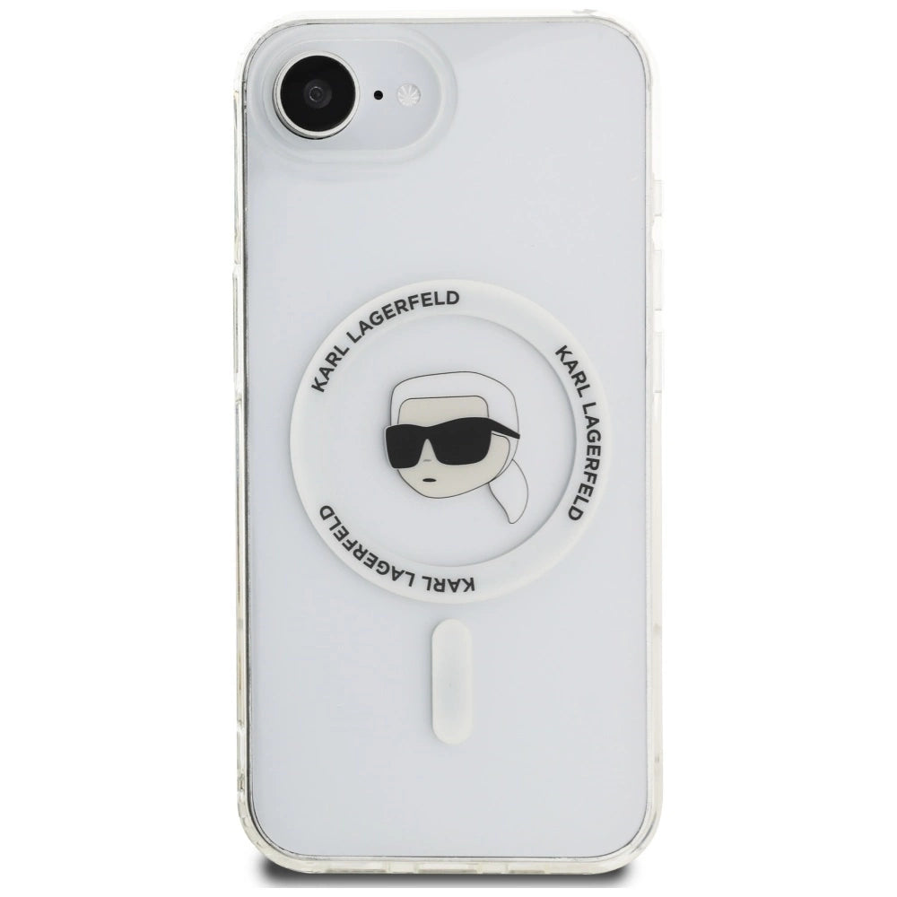 Karl Lagerfeld IML Metal Karl Head MagSafe Case for iPhone 16e White_2