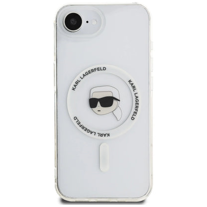 Karl Lagerfeld IML Metal Karl Head MagSafe Case for iPhone 16e White_2
