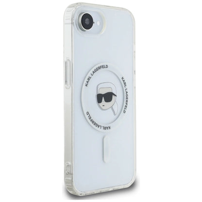Karl Lagerfeld IML Metal Karl Head MagSafe Case for iPhone 16e White_3