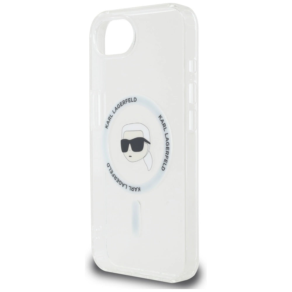 Karl Lagerfeld IML Metal Karl Head MagSafe Case for iPhone 16e White_5
