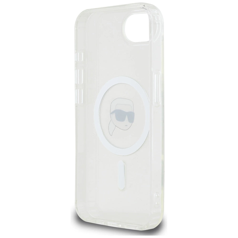 Karl Lagerfeld IML Metal Karl Head MagSafe Case for iPhone 16e White_6
