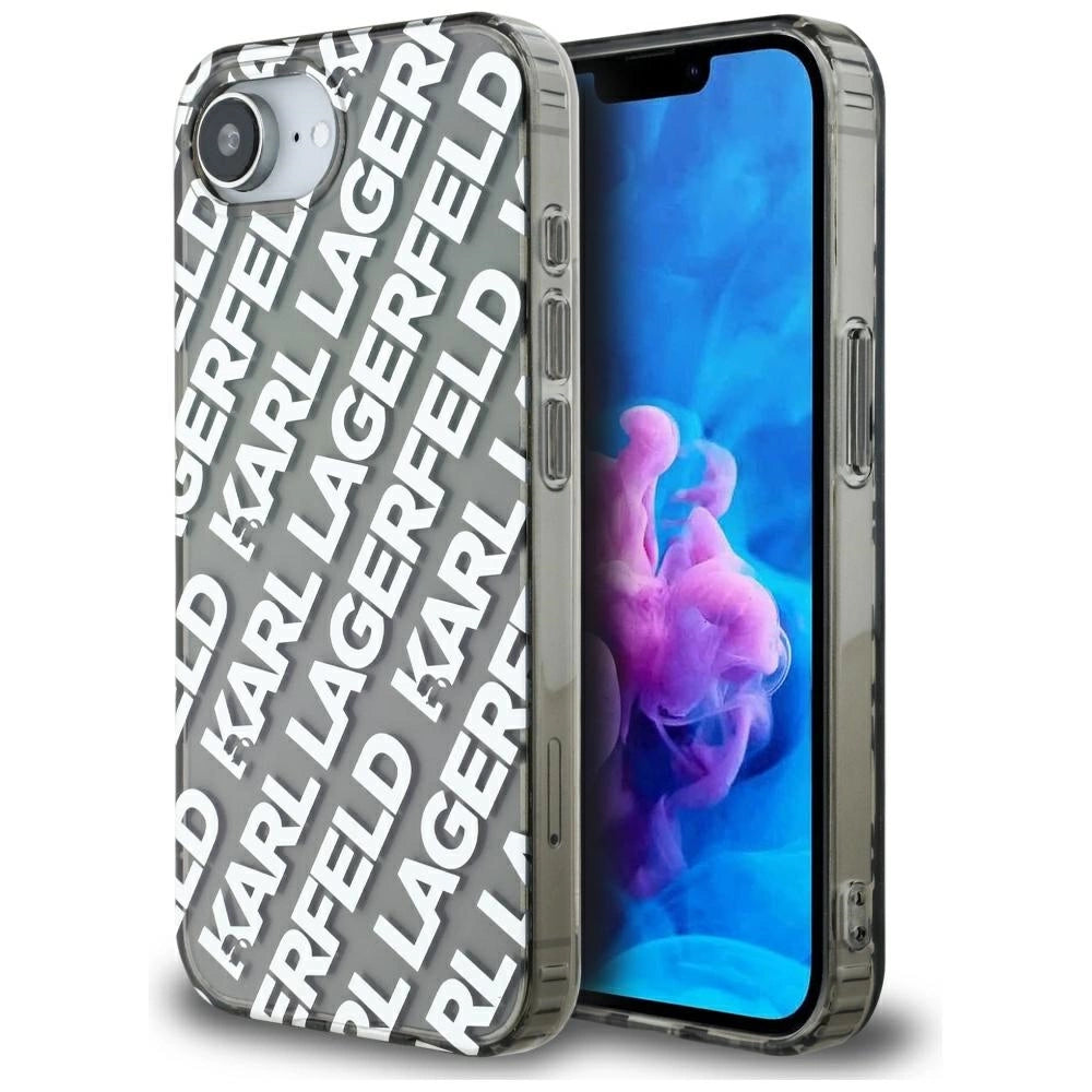 Karl Lagerfeld IML Repeat Logo case for iPhone 16e - silver_0