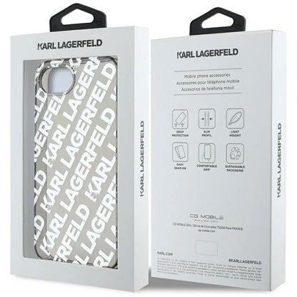 Karl Lagerfeld IML Repeat Logo case for iPhone 16e - silver_6
