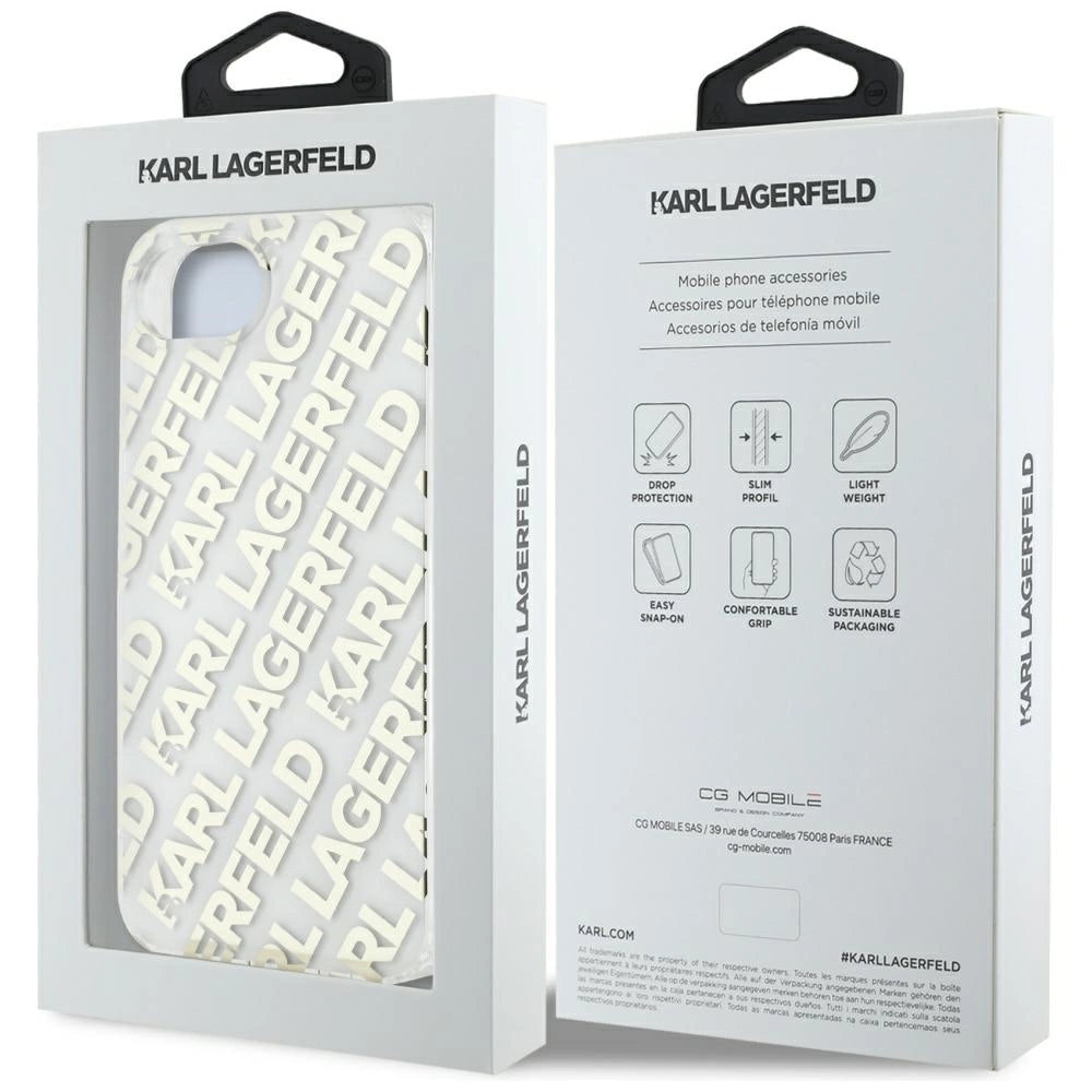 Karl Lagerfeld IML Repeat Logo iPhone 16e Case - Gold_7