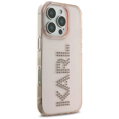 Karl Lagerfeld IML Rhinestones Logo iPhone 16 Pro Max Case - Pink_3