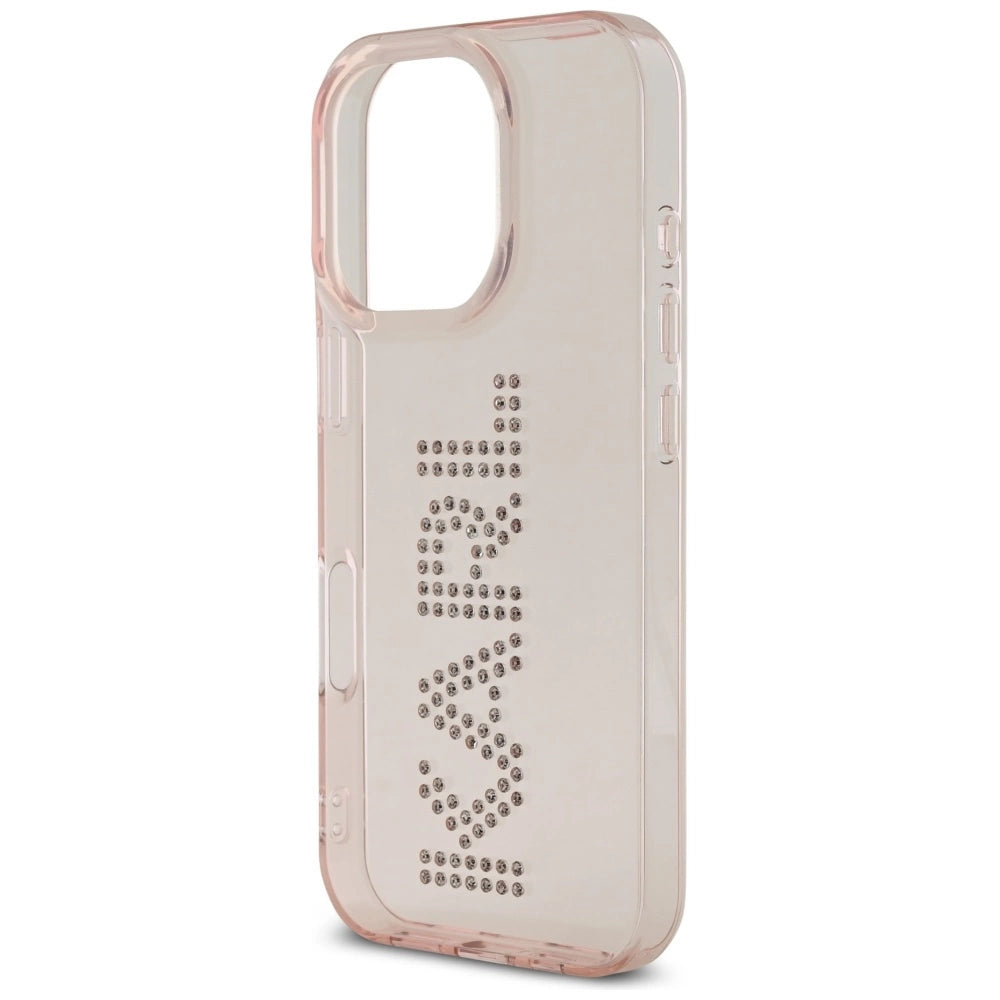 Karl Lagerfeld IML Rhinestones Logo iPhone 16 Pro Max Case - Pink_5