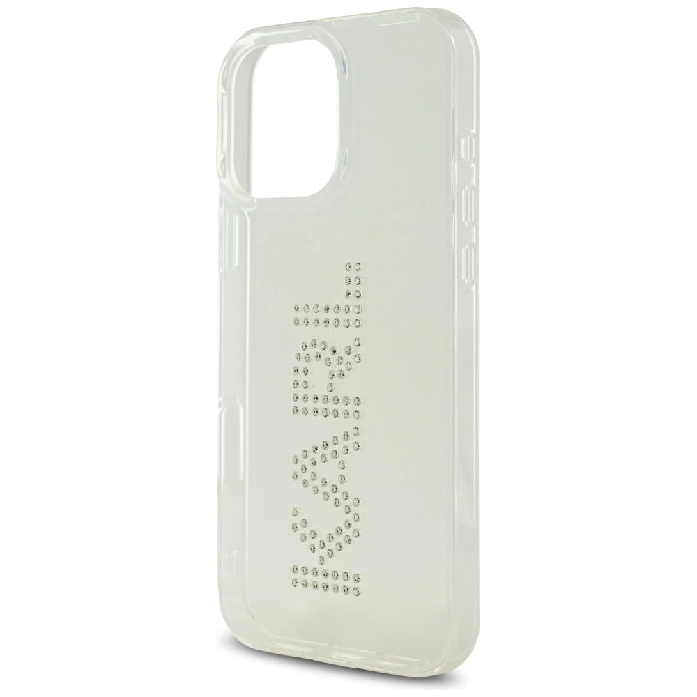 Karl Lagerfeld IML Rhinestones Logo iPhone 16 Pro Case - Clear_5