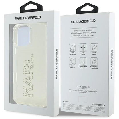 Karl Lagerfeld IML Rhinestones Logo iPhone 16 Pro Case - Clear_7