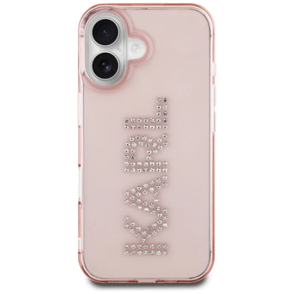 Karl Lagerfeld IML Rhinestones Logo iPhone 16 Case - Pink_2