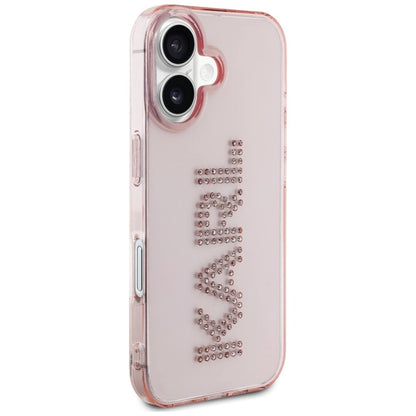 Karl Lagerfeld IML Rhinestones Logo iPhone 16 Case - Pink_3