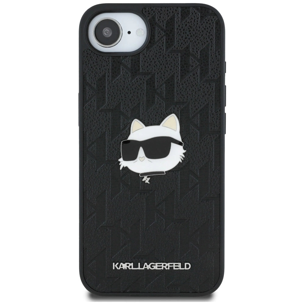Karl Lagerfeld Monogram Choupette Head Pin iPhone 16e Case - Black_2