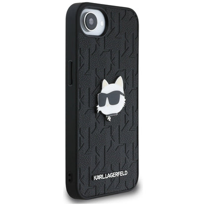 Karl Lagerfeld Monogram Choupette Head Pin iPhone 16e Case - Black_3