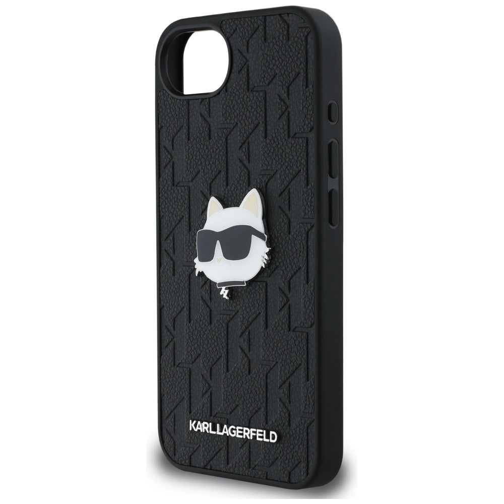 Karl Lagerfeld Monogram Choupette Head Pin iPhone 16e Case - Black_5