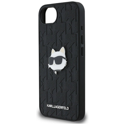 Karl Lagerfeld Monogram Choupette Head Pin iPhone 16e Case - Black_5