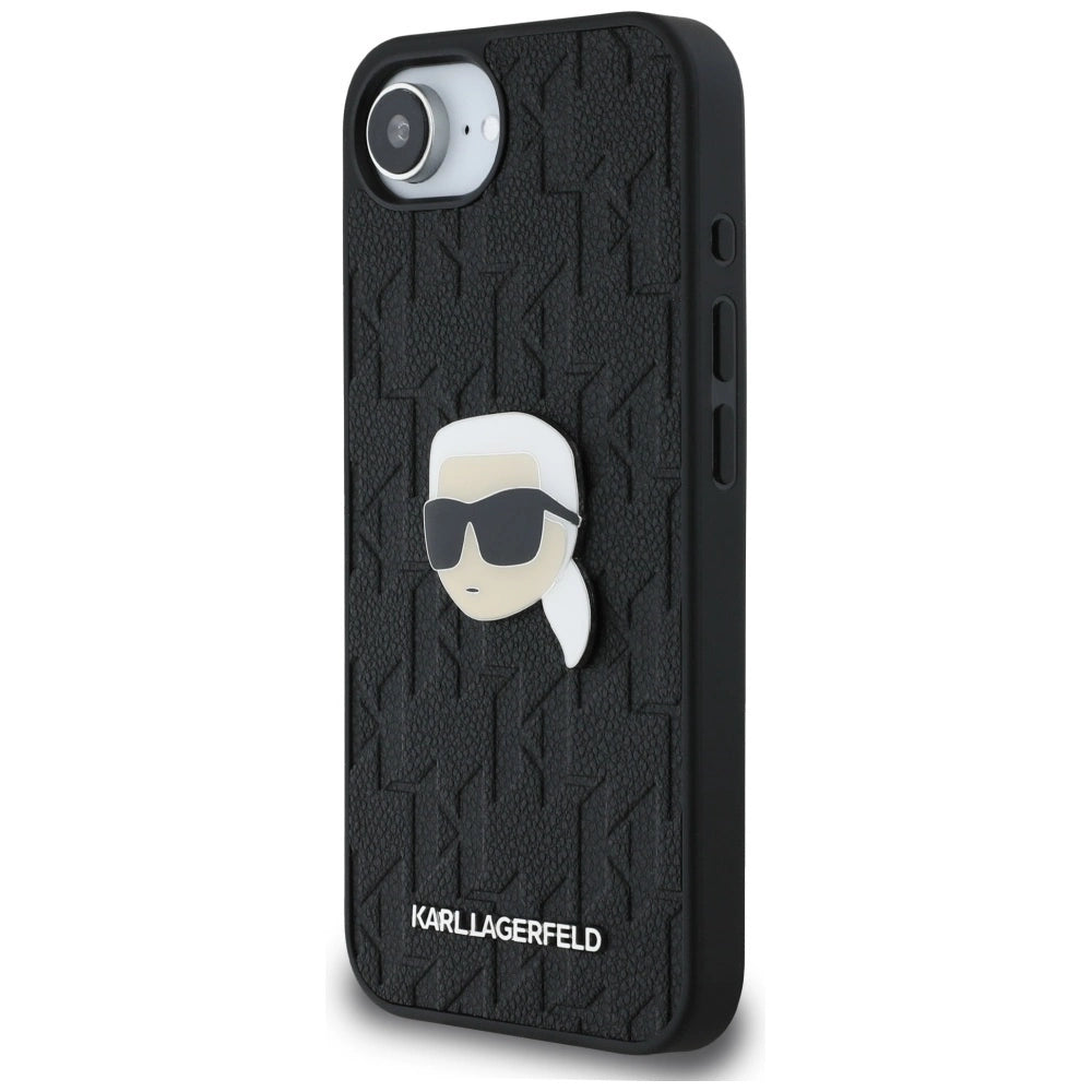 Karl Lagerfeld Monogram Karl Head Pin iPhone 16e Case - Black_1