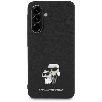 Karl Lagerfeld Saffiano Case w/ K&amp;C Metal Logo for Samsung Galaxy A36 - Black_1