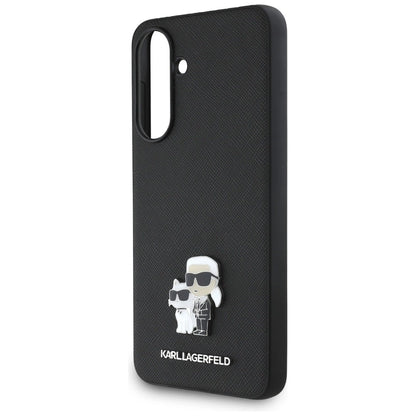 Karl Lagerfeld Saffiano Case w/ K&amp;C Metal Logo for Samsung Galaxy A36 - Black_4