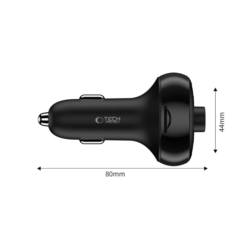 Tech-Protect CC06 3-port PD72W car charger with transmitter - black_2