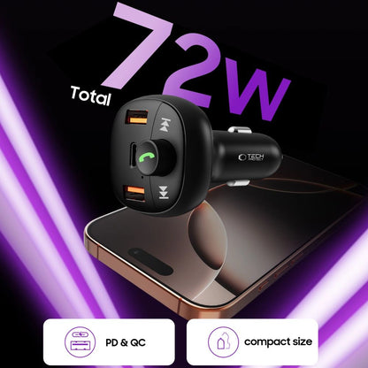 Tech-Protect CC06 3-port PD72W car charger with transmitter - black_3