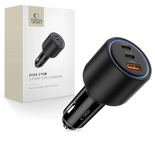 CC04 3-port PD175W car charger - black_0